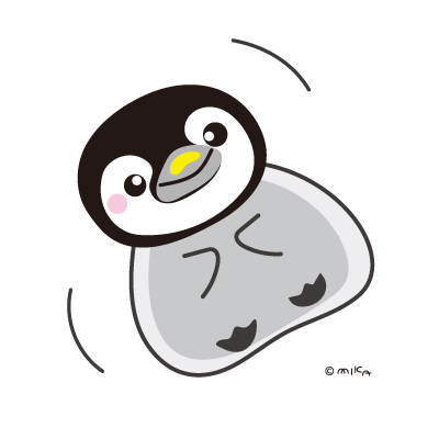 ペンギンがコロン（背景白）