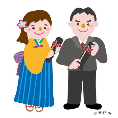卒業のイラスト（大学生）