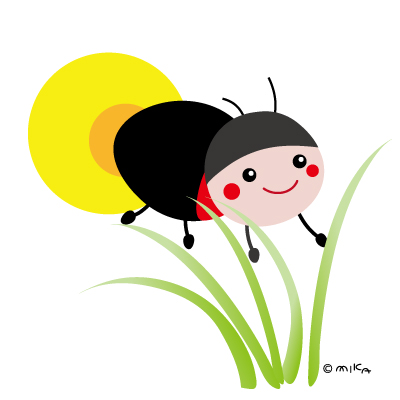 草むらにかくれているホタル