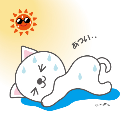 暑さにバテるねこ①