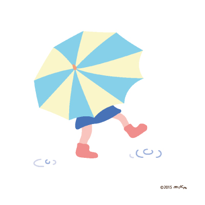 雨の足あと（かさをさした女の子）