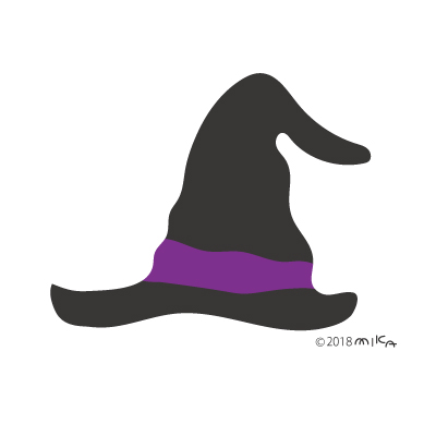 魔女の帽子（黒×紫）