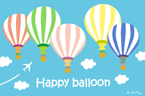 Happy Balloon（気球のイラスト）