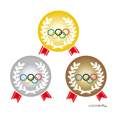 オリンピックの金・銀・銅メダル