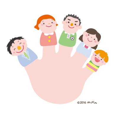 家族の指人形（フエルト）