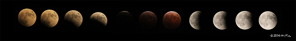 皆既月食の写真（2014年10月8日より）