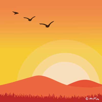 夕焼けのイラスト