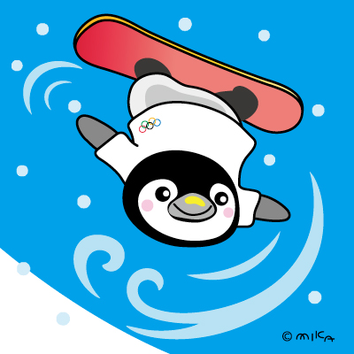 ペンギン大回転（青空／正方形）
