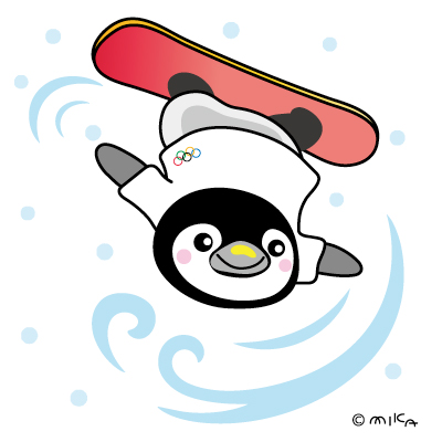 ペンギン大回転（背景白）