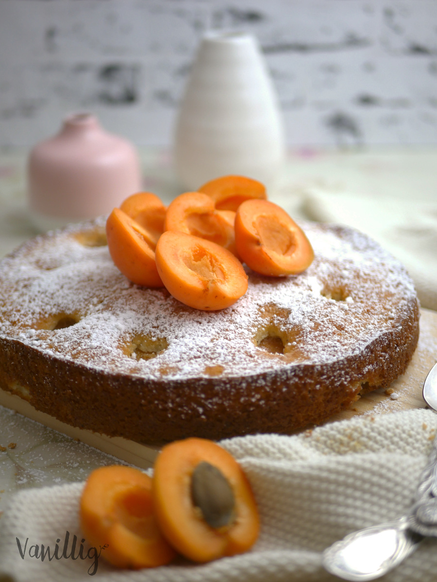 Einfacher Aprikosenkuchen mit Schmand