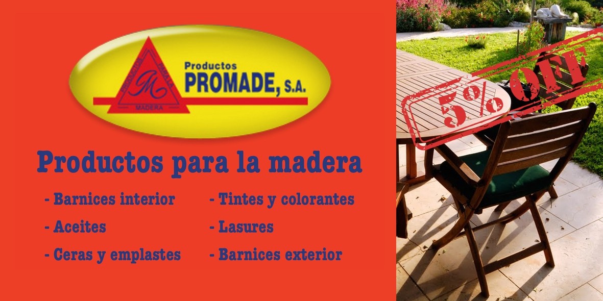 Barnices y Lasures para madera. Disponibles en todo el catálogo de productos Promade.