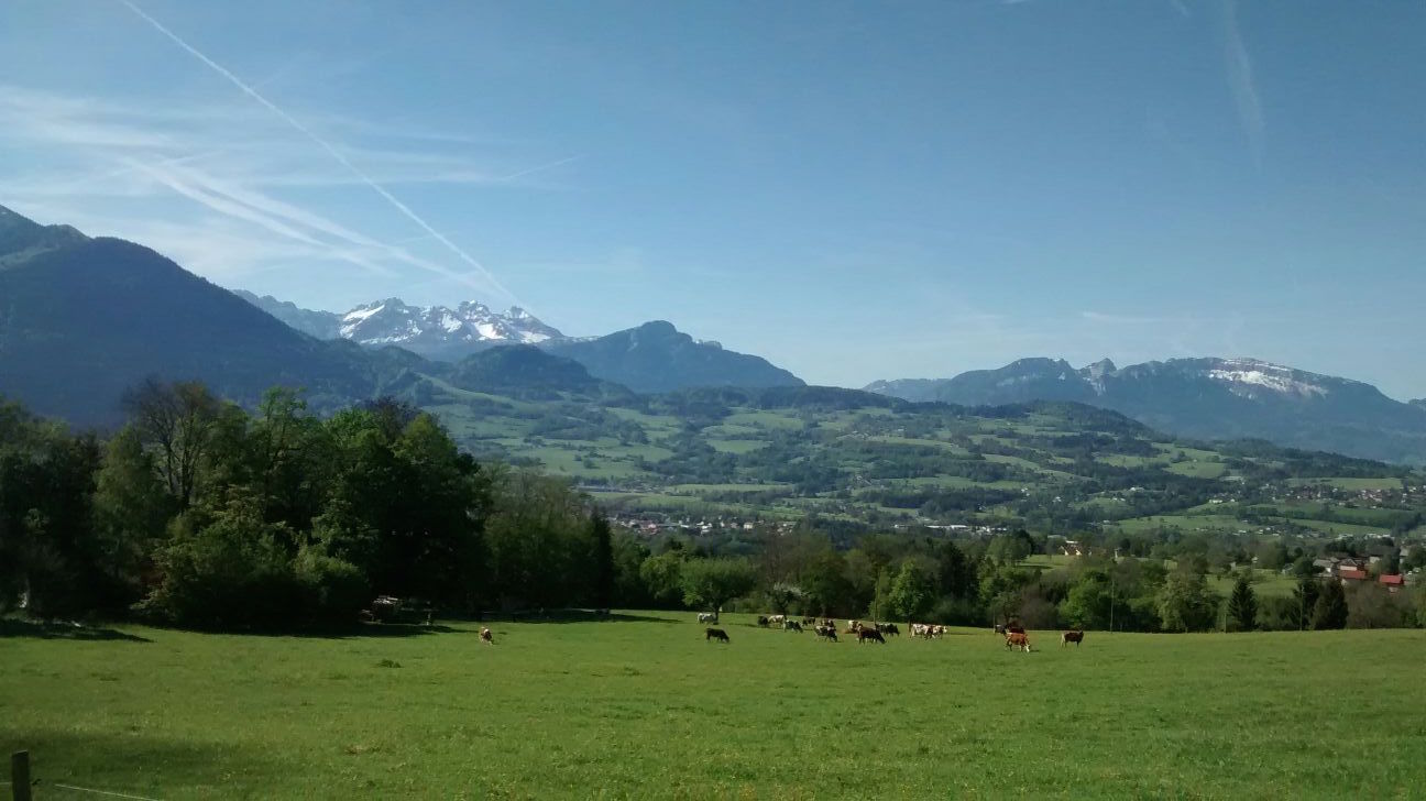 Vue l'été depuis le bas du village