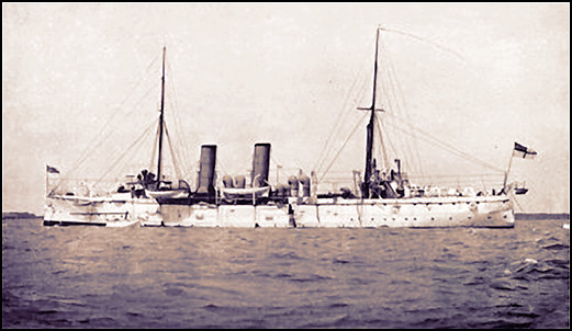 HMS Pallas en 1896, capitaine l'Honorable Walter G. Stopford