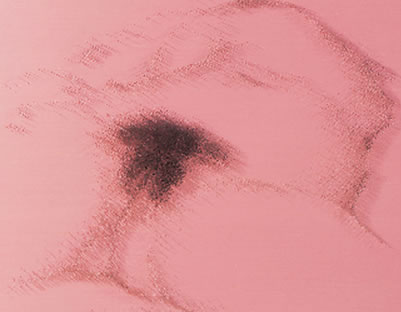 NICUS LUCÀ, 1886-1999 (acrylics and pins on canvas, cm 108x123x5, 1999)