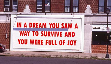 JENNY HOLZER (from her Instagram profile, december 2019)
