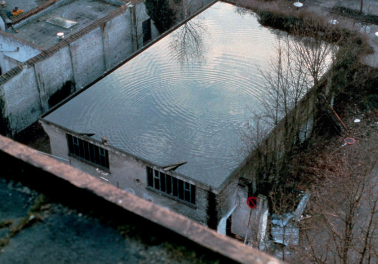GABRIEL OROZCO, From roof to roof, 1993, silver dye bleach print, 16x20 inches 