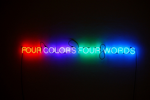 Jospeh KOSUTH, 'Four Colors Four Words (Orange-Violet-Green-Blue)', 1966 (seen somewhere online) 