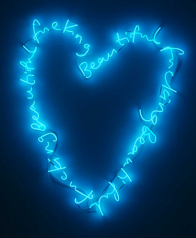 TIM NOBLE & SUE WEBSTER, "Fuckinbeautiful" (ice blue version, 2017), 6 neon sections, transformers  168x148x6.5 cm - seen in their website