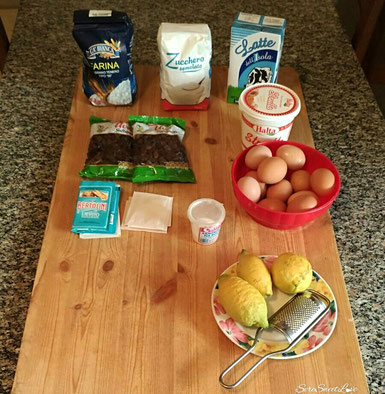 Gli ingredienti per la ricetta ben posizionati