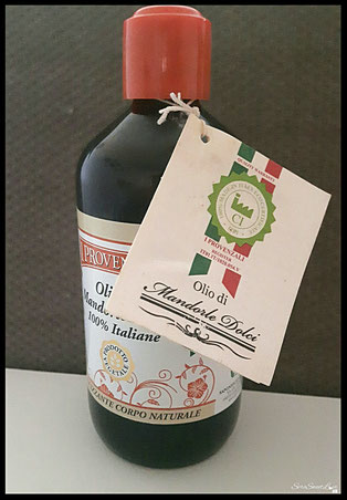 Confezione olio alle mandorle dolci I provenzali con apposito tag certificato di analisi