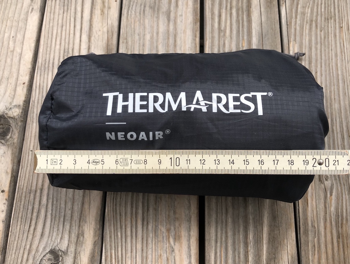 Packmaß der NEOAIR XLITE NXT, Größe Reg.