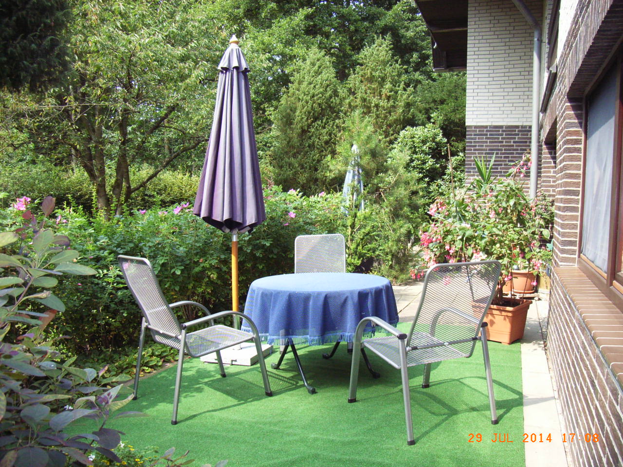 Die Terrasse an Knauers Ferienwohnung Nr. 1