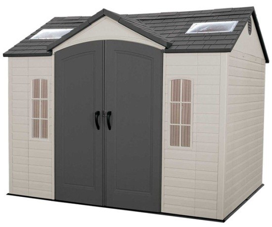 60005 lifetime 10 x 8 ft garden shed with corner shelves