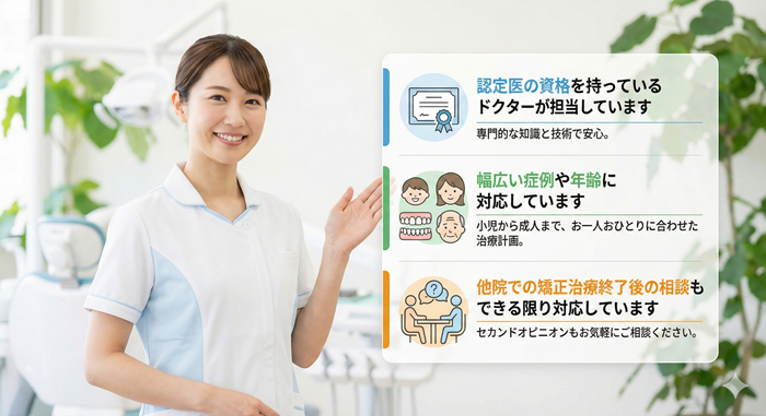 勝浦市の磯野歯科医院で矯正相談を行うイメージ