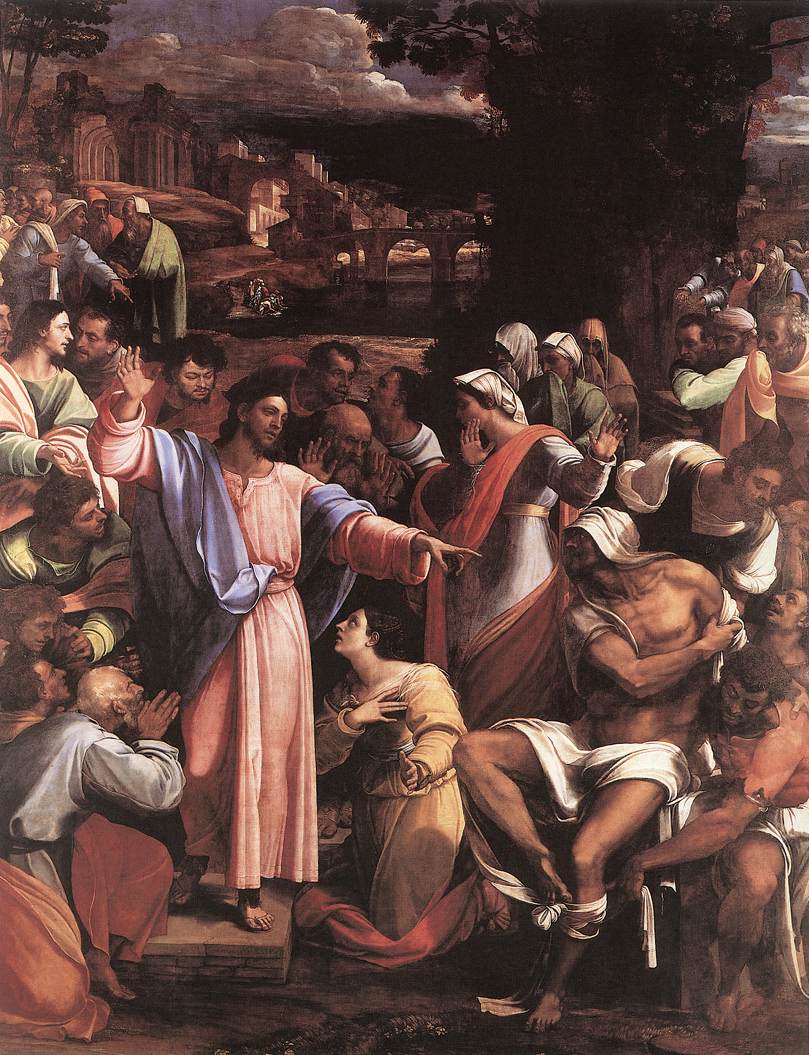 セバスチアーノ・デル・ピオムボ「ラザロの蘇生」１５１７ー１５１９年、ロンドン国立美術館所蔵