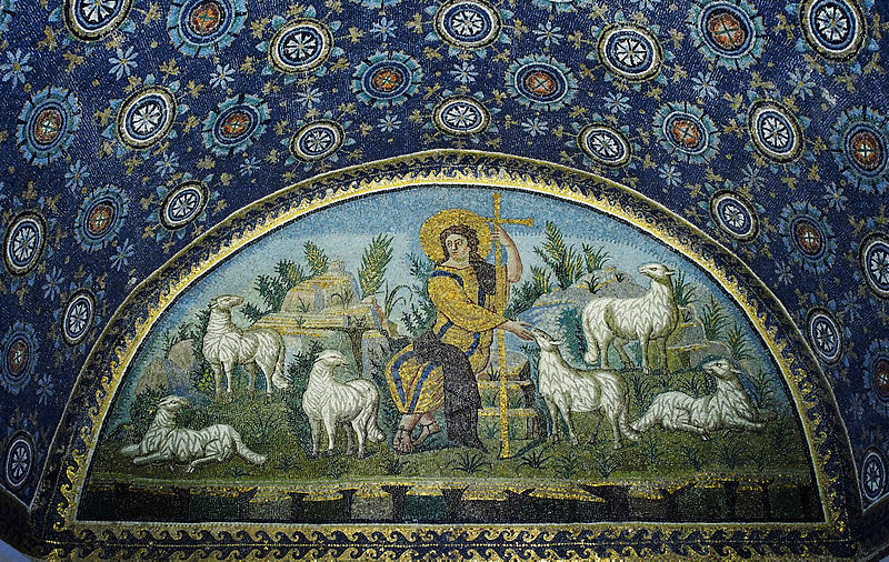 「善き牧者」、ガッラ・プラキディア廟堂（by Petar Milošević from WIKIMEDIA COMMONS）