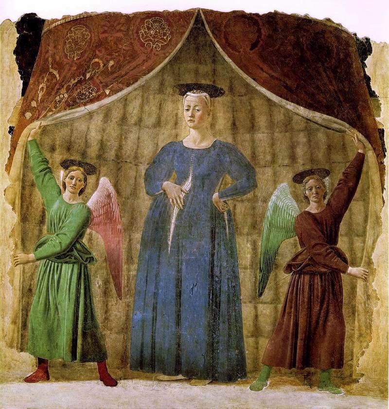 ピエロ・デッラ・フランチェスカ「出産の聖母」、１４６７年、マドンナ・デル・パルト美術館