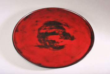 A tray in a rising sun design