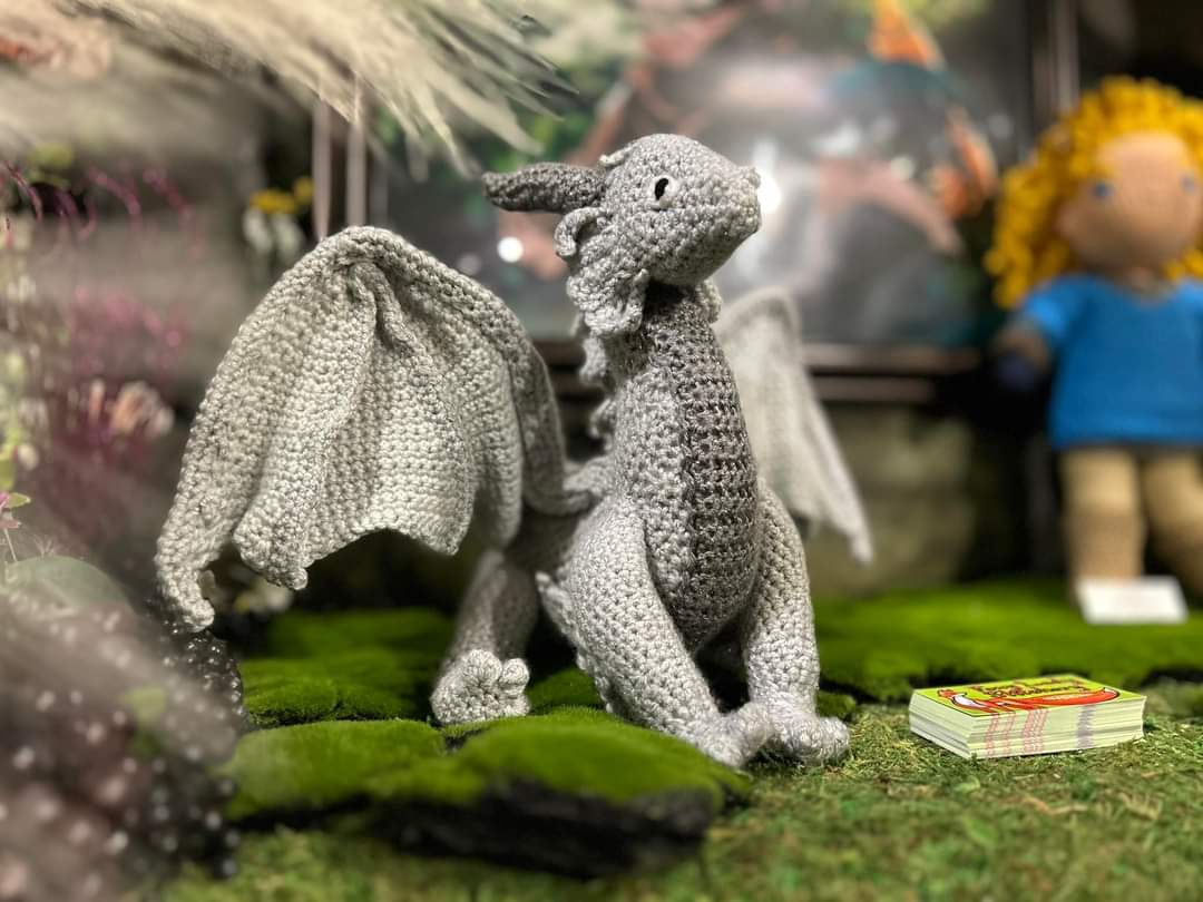 "Bahamut" crochet dragon by Link Brindle