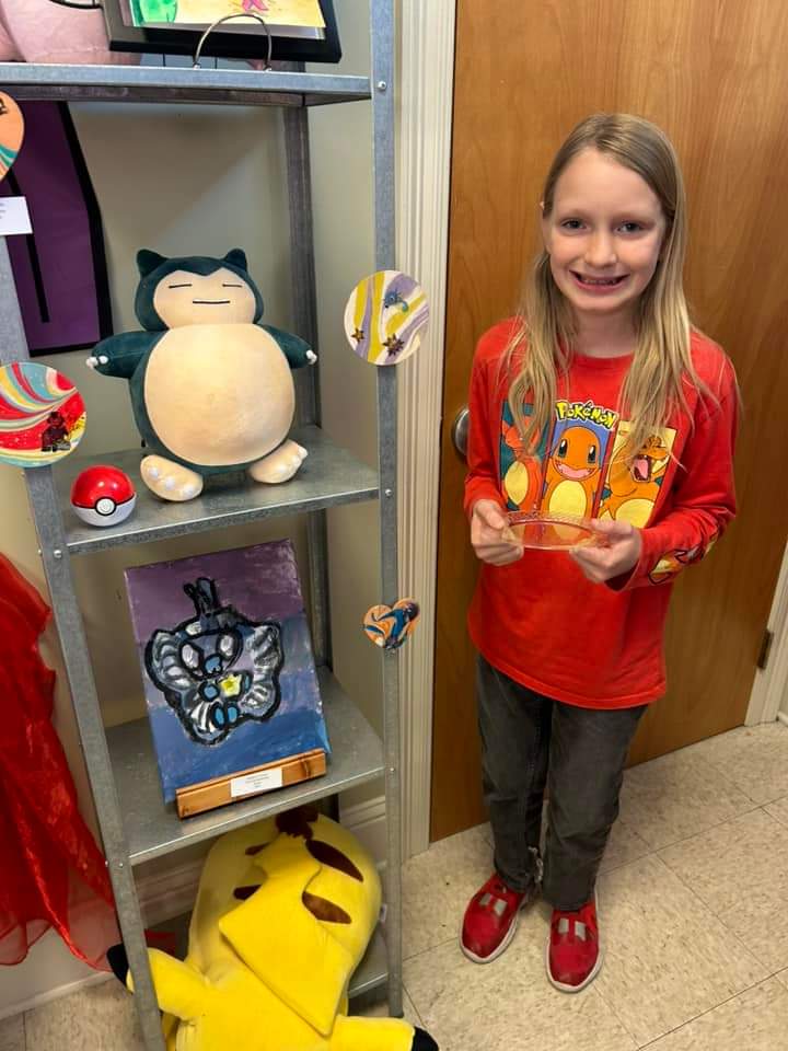 William Parker poses with his Pokemon art