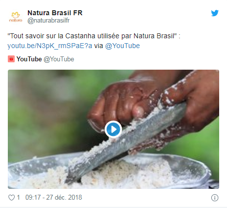 Natura also uses the Castanheiros' image for promotional purposes. The landscape and people represented in this video are part of the São Francisco community and the Iratapuru SDR.