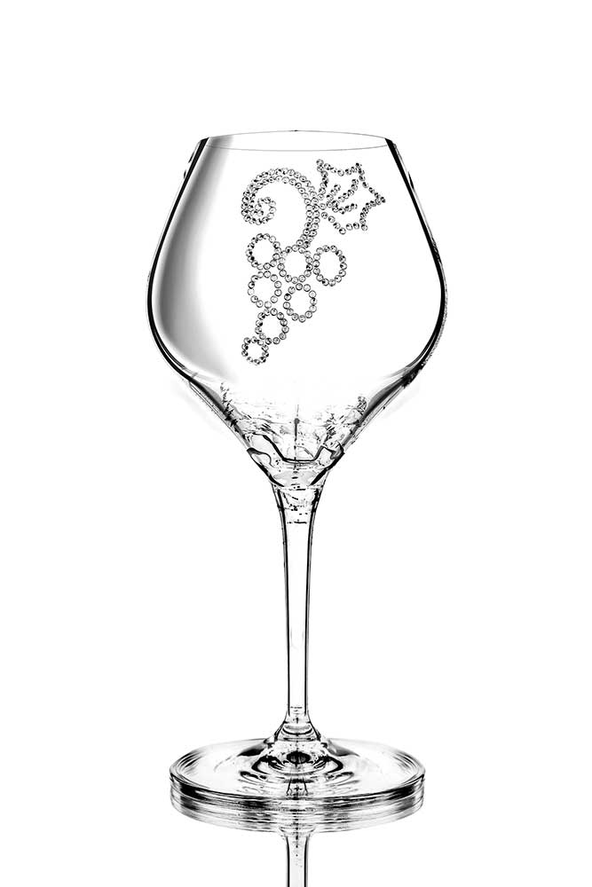 Weinglas Grapes veredelt mit Swarovski