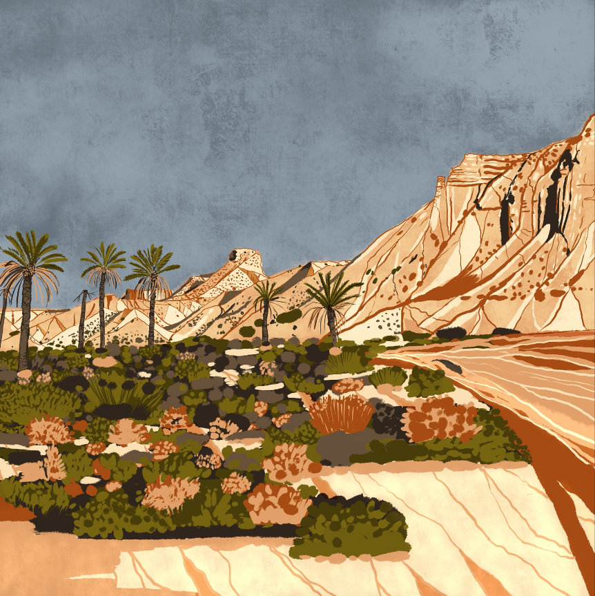 "Desierto de Tabernas",  Estampación digital, 50 x 70 cm  y  30 x 42,6 cm.