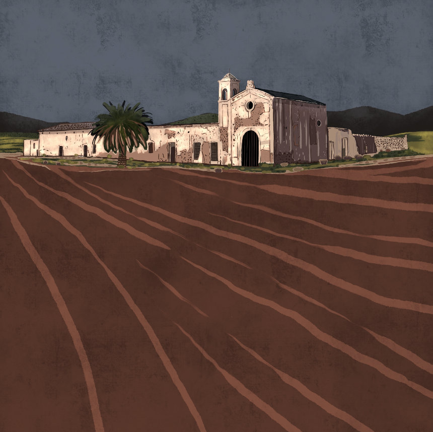 "Cortijo del Fraile de noche",  Estampación digital, 50 x 70 cm  y  30 x 42,6 cm.