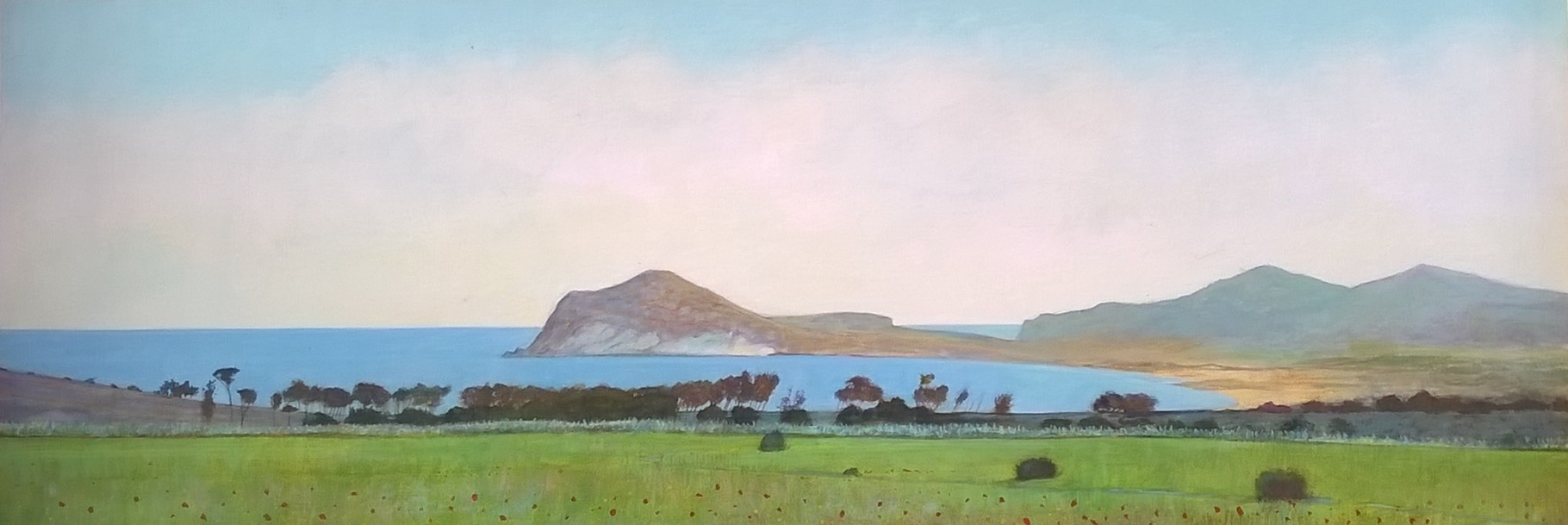 Morrón de los Genoveses, Almería. Acuarela y acrílico sobre papel, 15 x 42 cms.  VENDIDO