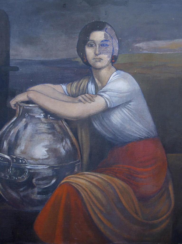 La Fuensanta, imitación Julio Romero de Torres, 50x65 cms.