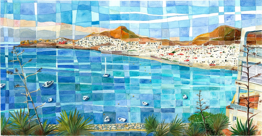 San José desde el mirador. 41x76cm. Acuarela/ papel