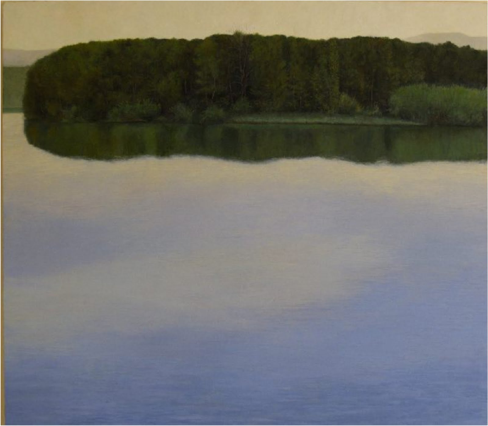 El embalse de Foix, 80 x 90 cm. Óleo sobre tabla.  VENDIDO