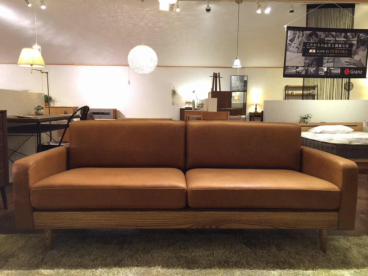 フリートソファ レザーテックス キャメル 1人掛けソファイージーライフ 送料無料 Easy Life FLEET SOFA / イージーライフ フリート 3人掛けソファ