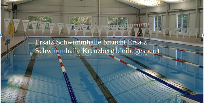 Ersatz Schwimmhalle Kreuzberg bleibt gesperrt