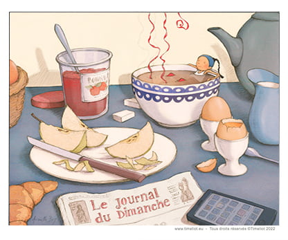 modèle pour coloriage de Timeliot "Le brunch"