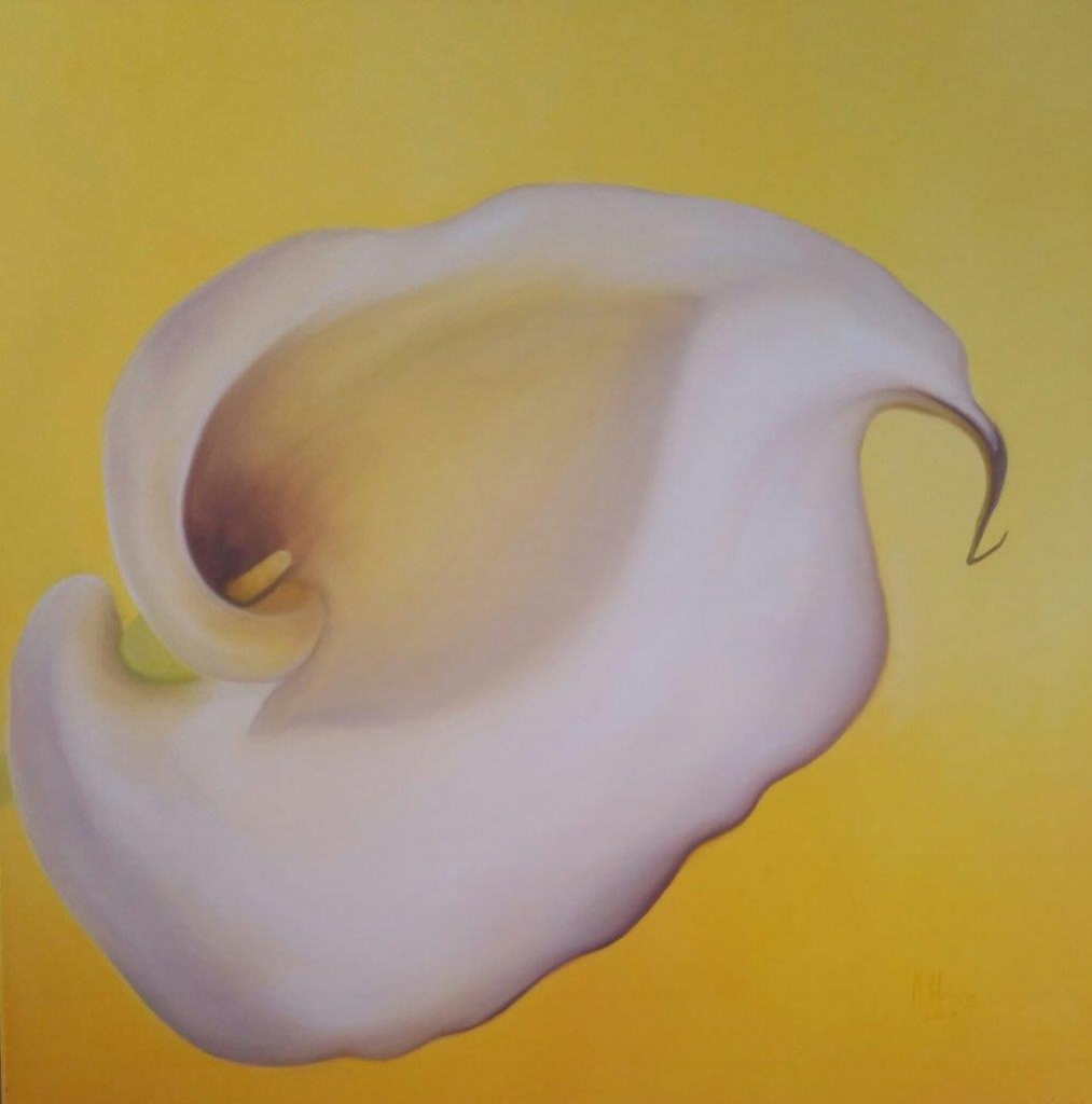 Calla, 80x80cm-Oelfarbe auf Leinwand