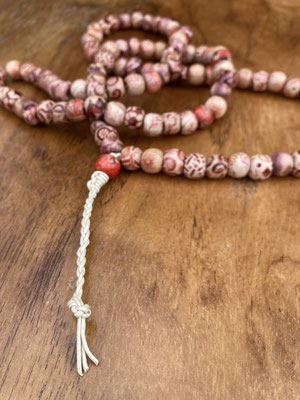 Large wooden painted mala 10mm beads - blessed by Kriyaji £80