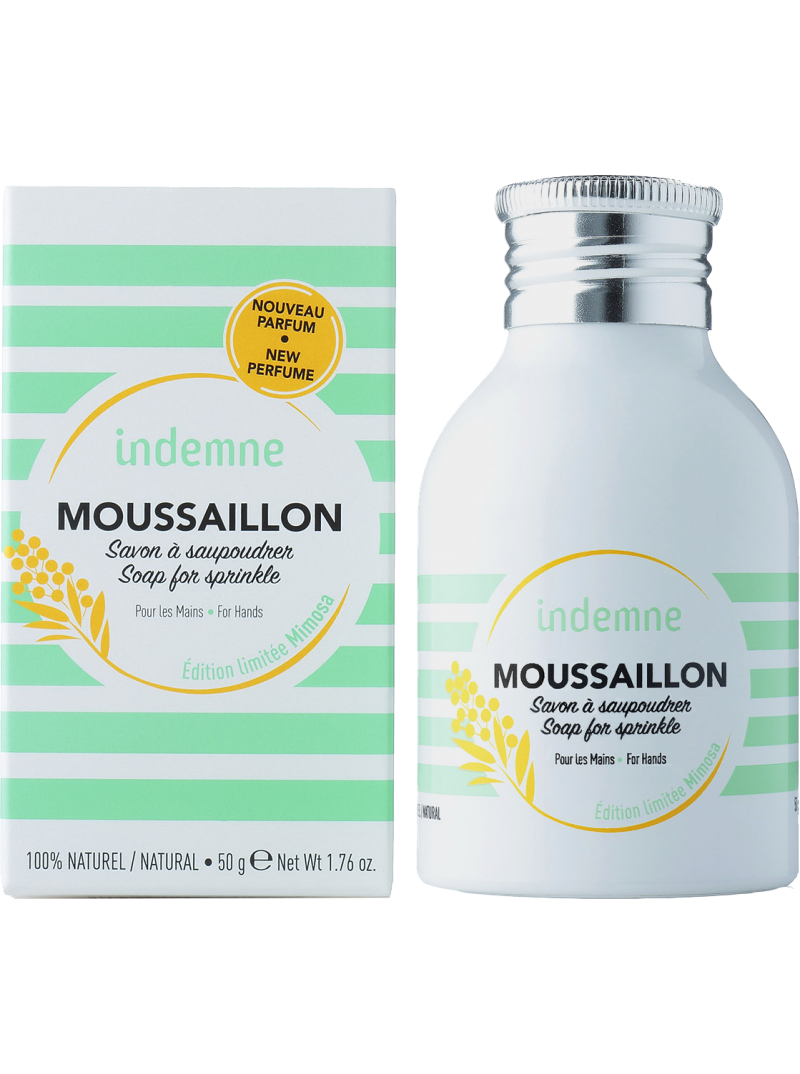 Savon Naturel à saupoudrer au Mimosa Moussaillon. Végan. Indemne. 8,95 €