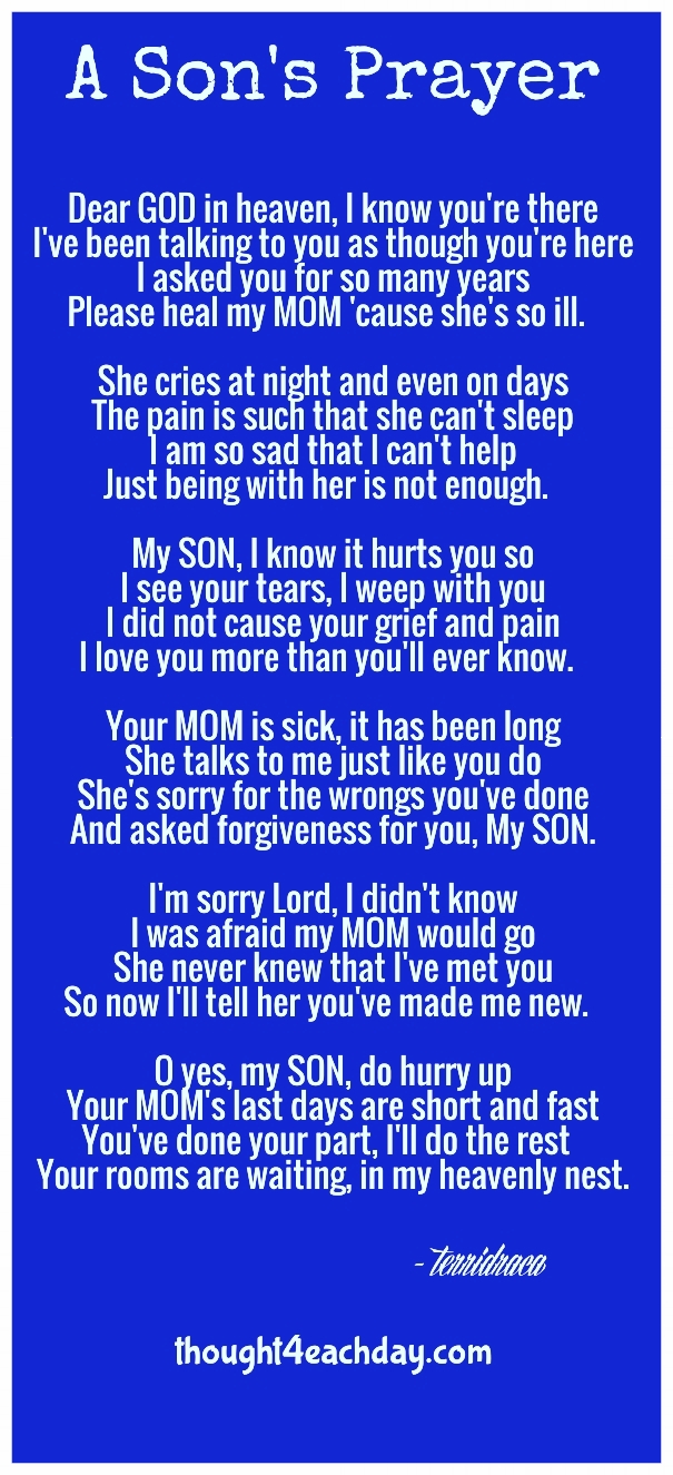 A Son's Prayer and God's Reply  ~ terridraca