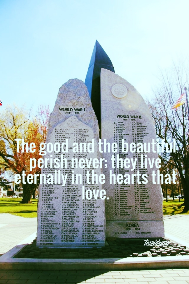 The good and the beautiful perish never; they live eternally in the hearts that love.